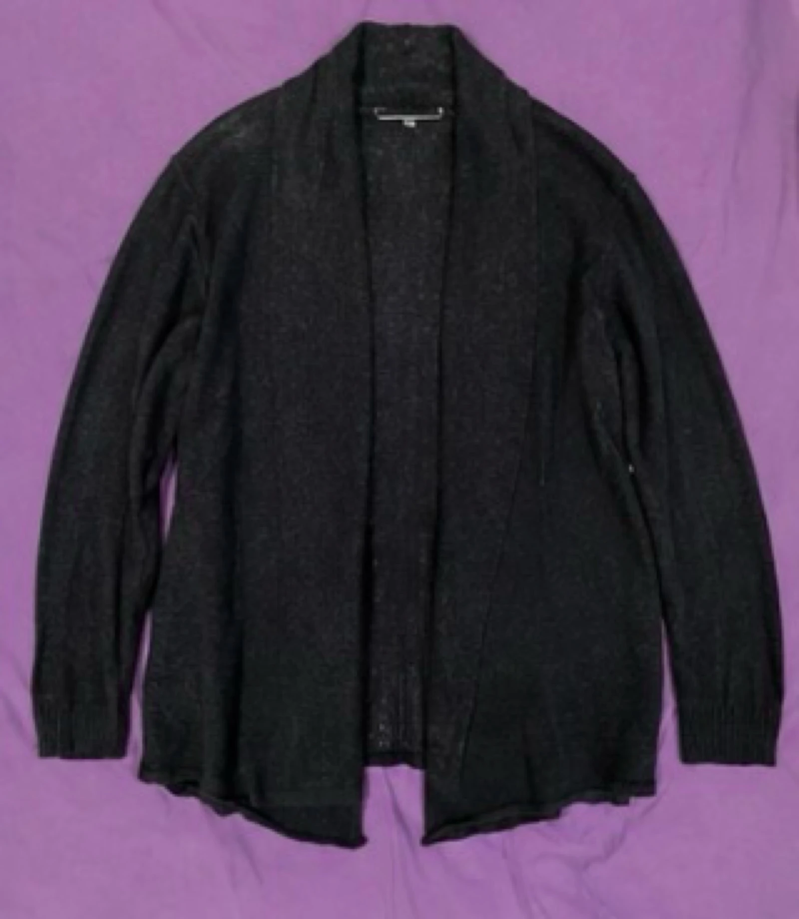 Gilet long maille noire ajourée Patrice Bréal – Taille 4 (≈ L/40-42) – photo 2